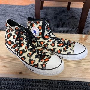 Orange patterned Converse